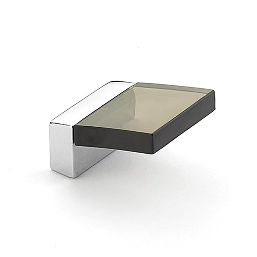 Schaub And Company - Positano, Finger Pull, Polished Chrome, Smoke, 1/2'' Cc - Polished Chrome