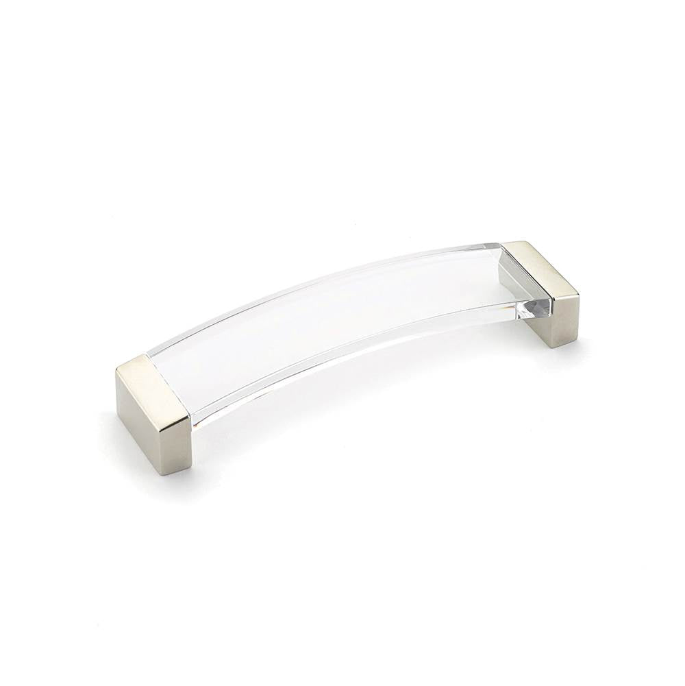 Schaub And Company - Positano, Arched Pull, Satin Nickel, Clear, 5-1/16'' Cc - Satin Nickel