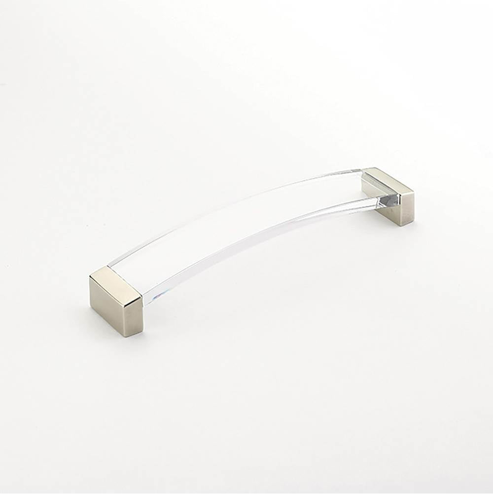 Schaub And Company - Positano, Arched Pull, Satin Nickel, Clear, 6-5/16'' Cc - Satin Nickel