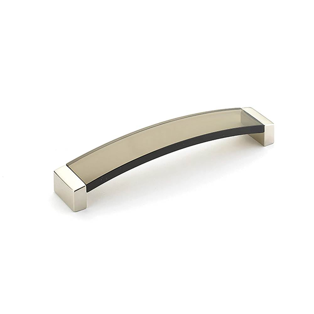 Schaub And Company - Positano, Arched Pull, Satin Nickel, Smoke, 8-3/4'' Cc - Satin Nickel