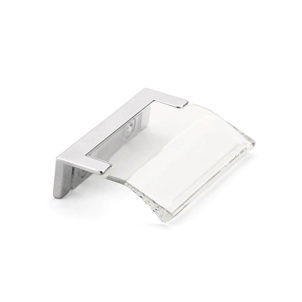 Schaub And Company - Positano, Edge Pull, Polished Chrome, Clear, 32 mm cc - Polished Chrome