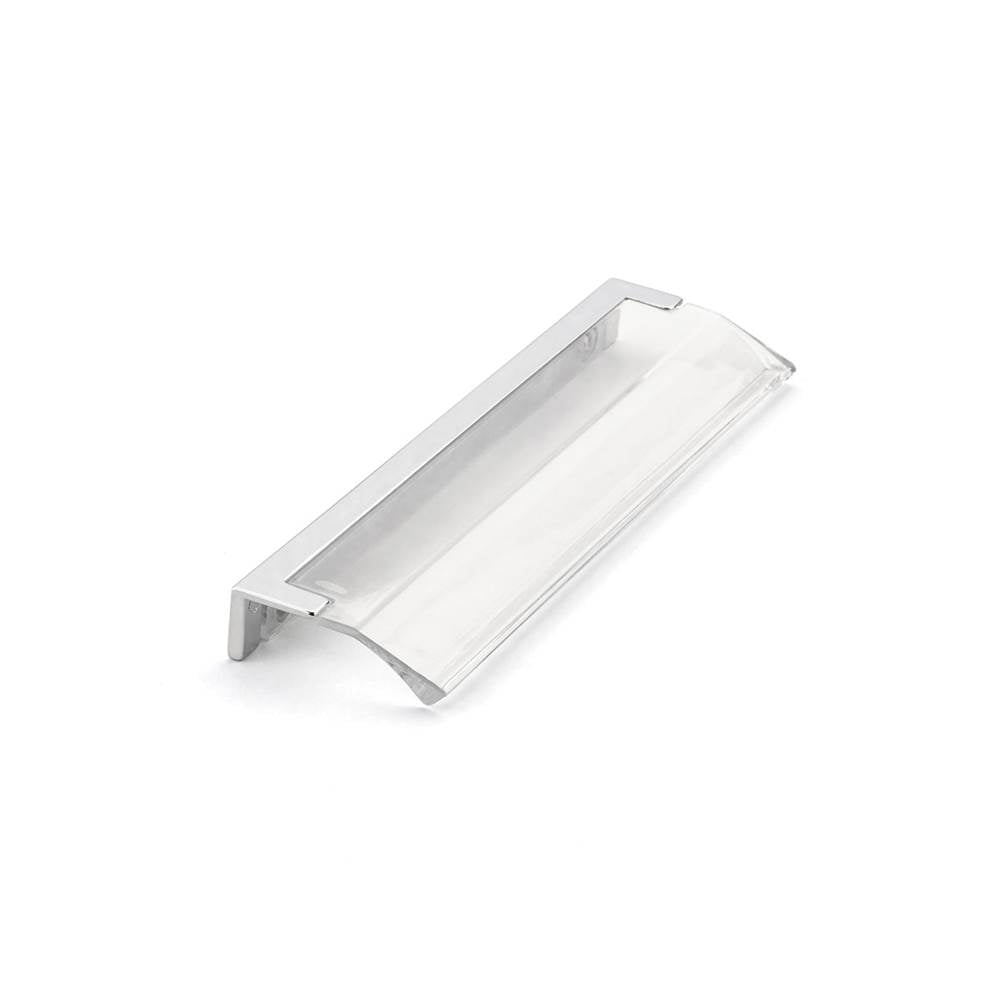 Schaub And Company - Positano, Edge Pull, Polished Chrome, Clear, 128 mm cc - Polished Chrome