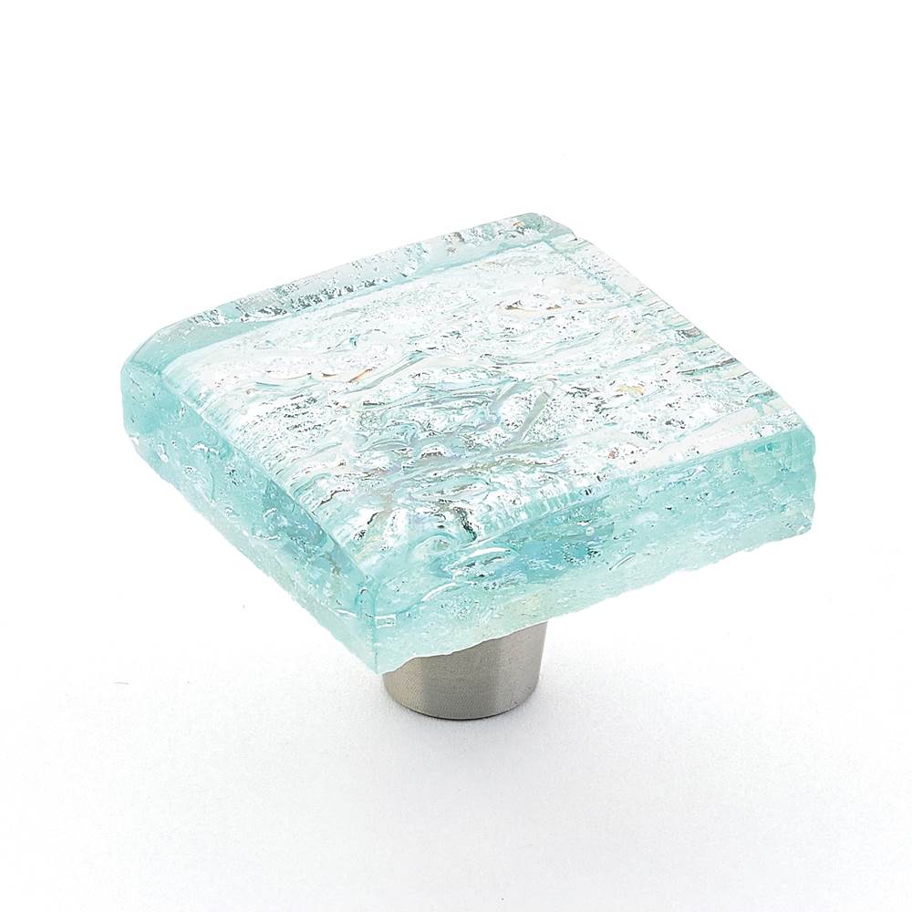 Schaub And Company - Knob, Square, Aqua Pearl, 1-1/2'' dia - Pearl Aqua