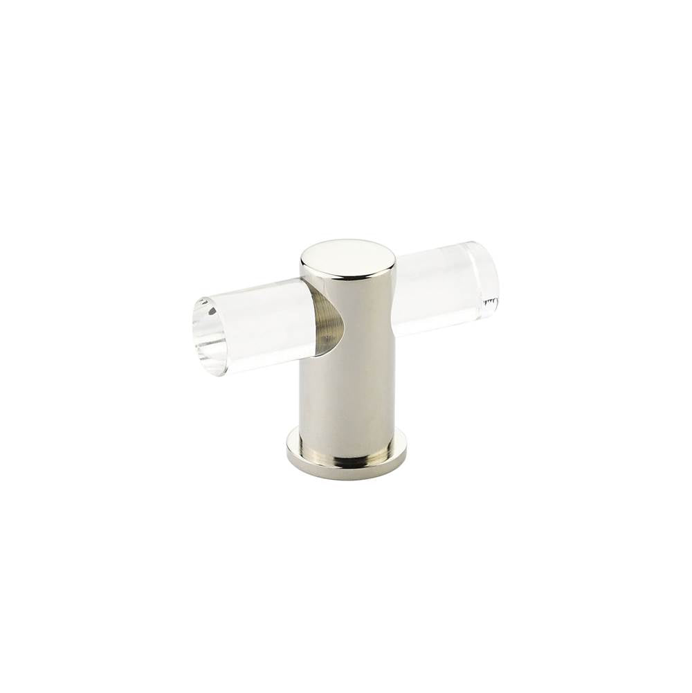 Schaub And Company - T-Knob, Adjustable clear acrylic, Polished Nickel, 2'' - Polished Nickel