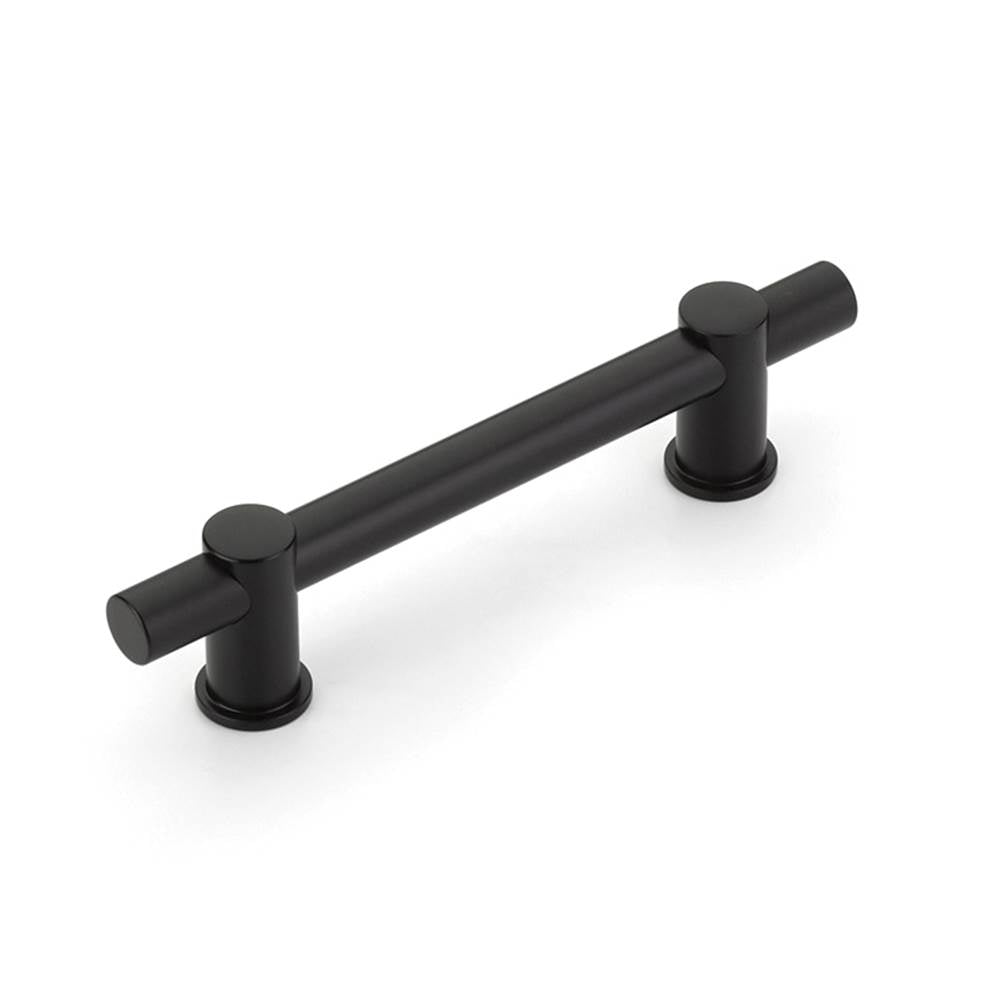 Schaub And Company - Fonce,Bar Pull,4'' Cc With Matte Black Bar And Polished Nickel Stems - Matte Black