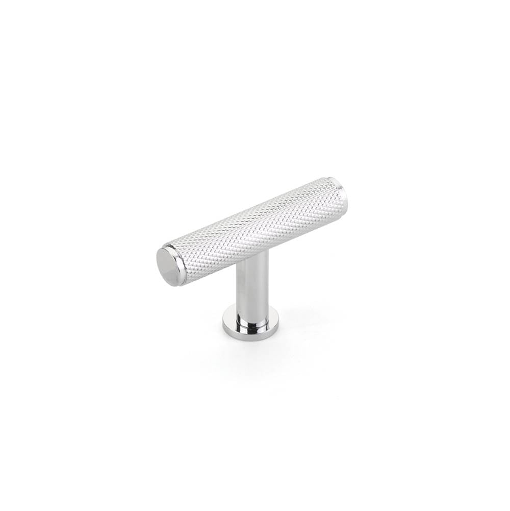 Schaub And Company - Pub House, T-Knob, Knurled, Polished Chrome, 2'' cc - Polished Chrome
