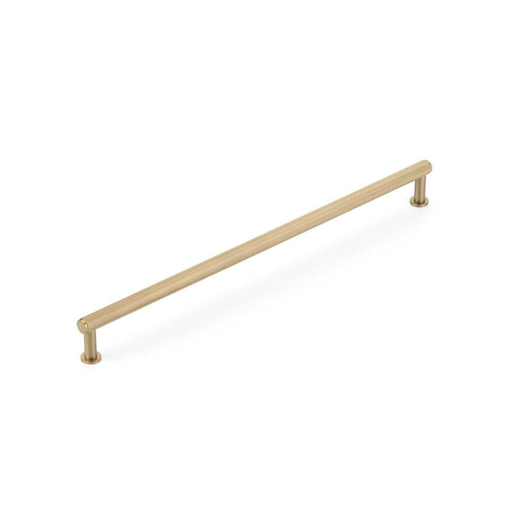 Schaub And Company - Pub House, Pull, Knurled, Signature Satin Brass, 12'' cc - Signature Satin Brass