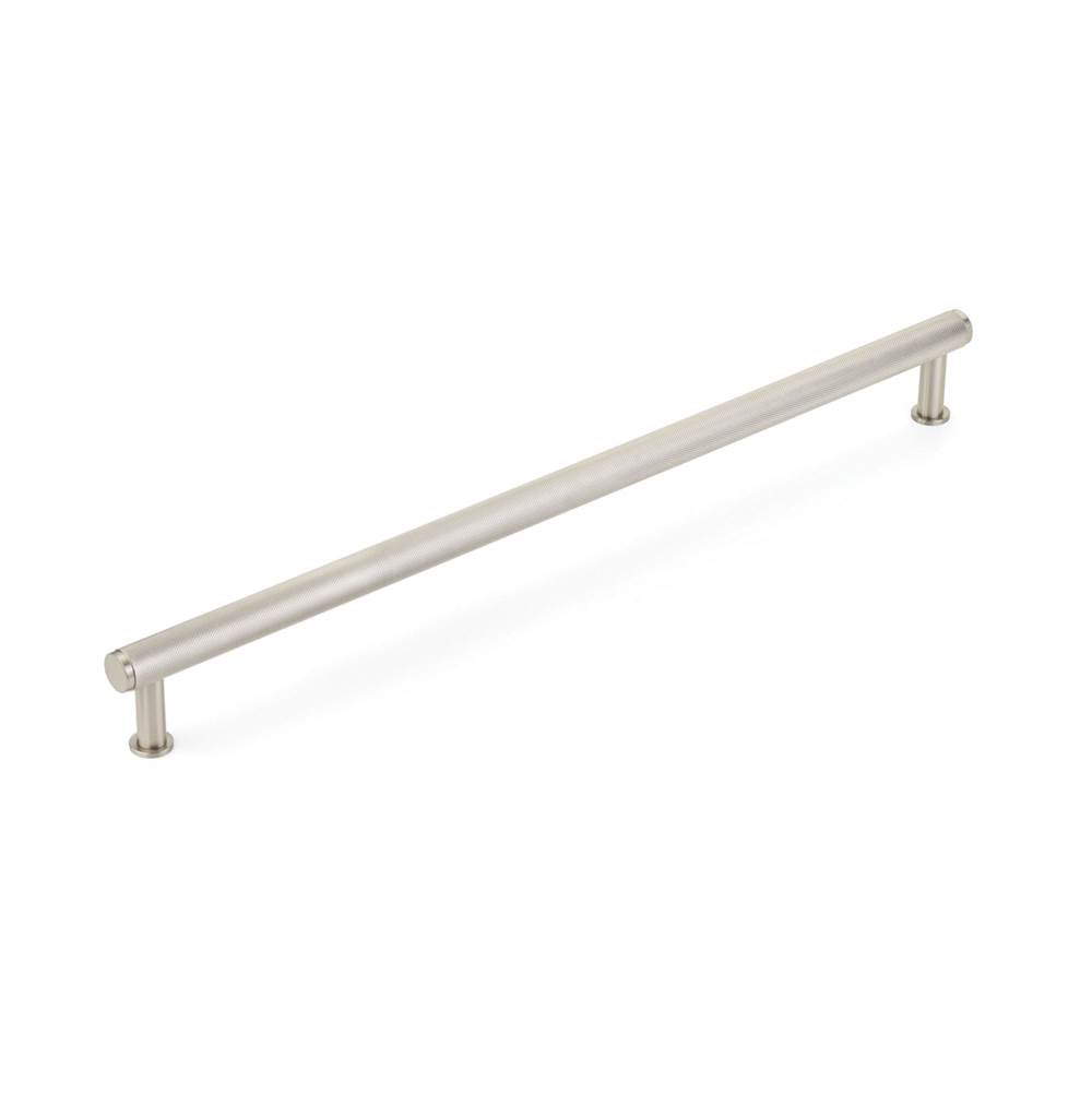 Schaub And Company - Pub House, Appliance Pull, Knurled, Brushed Nickel, 18'' cc - Brushed Nickel