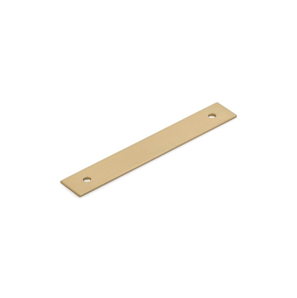 Schaub And Company - Pub House, Backplate for Pull, Signature Satin Brass, 3-1/2'' cc - Signature Satin Brass