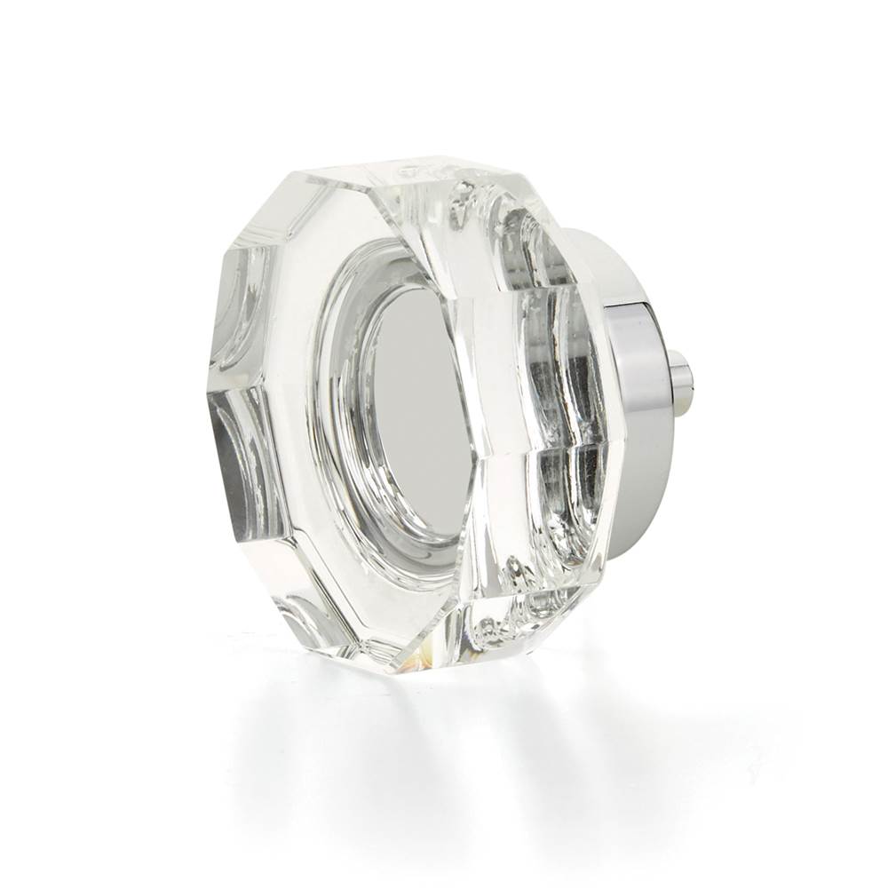 Schaub And Company - Large Multi-Sided Glass Knob, Polished Chrome, 1-3/4'' dia - Polished Chrome