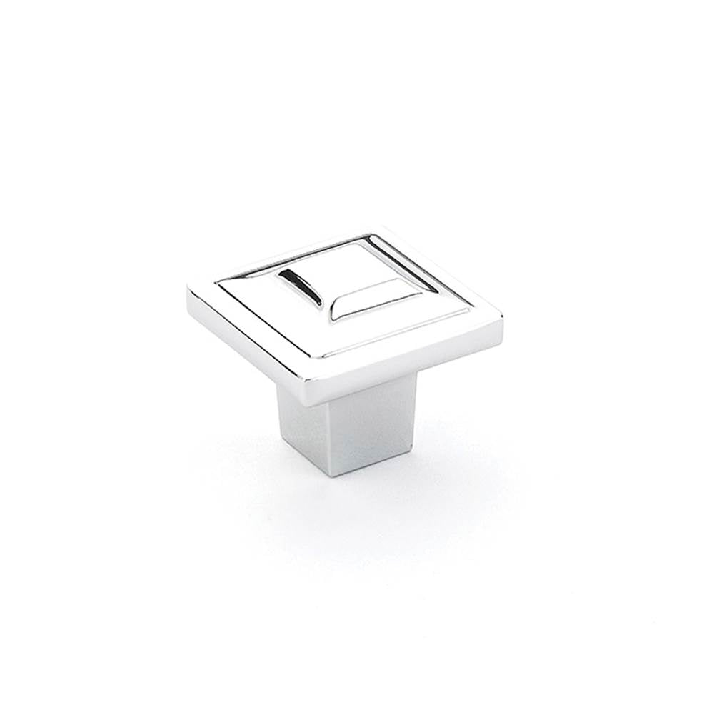 Schaub And Company - Knob, Square, Polished Chrome, 1-1/4'' dia - Polished Chrome