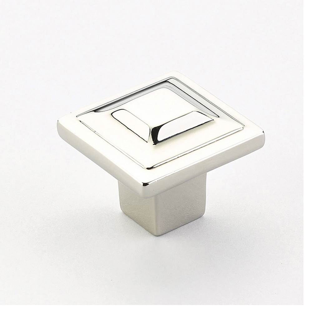 Schaub And Company - Knob, Square, Polished Nickel, 1-1/4'' dia - Polished Nickel