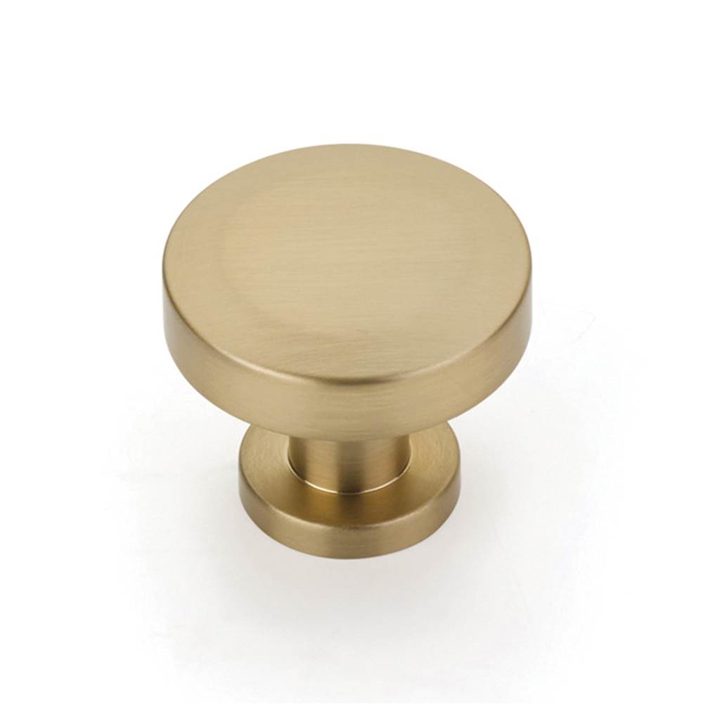 Schaub And Company - Round Knob, Signature Satin Brass, 1-1/4'' dia - Signature Satin Brass