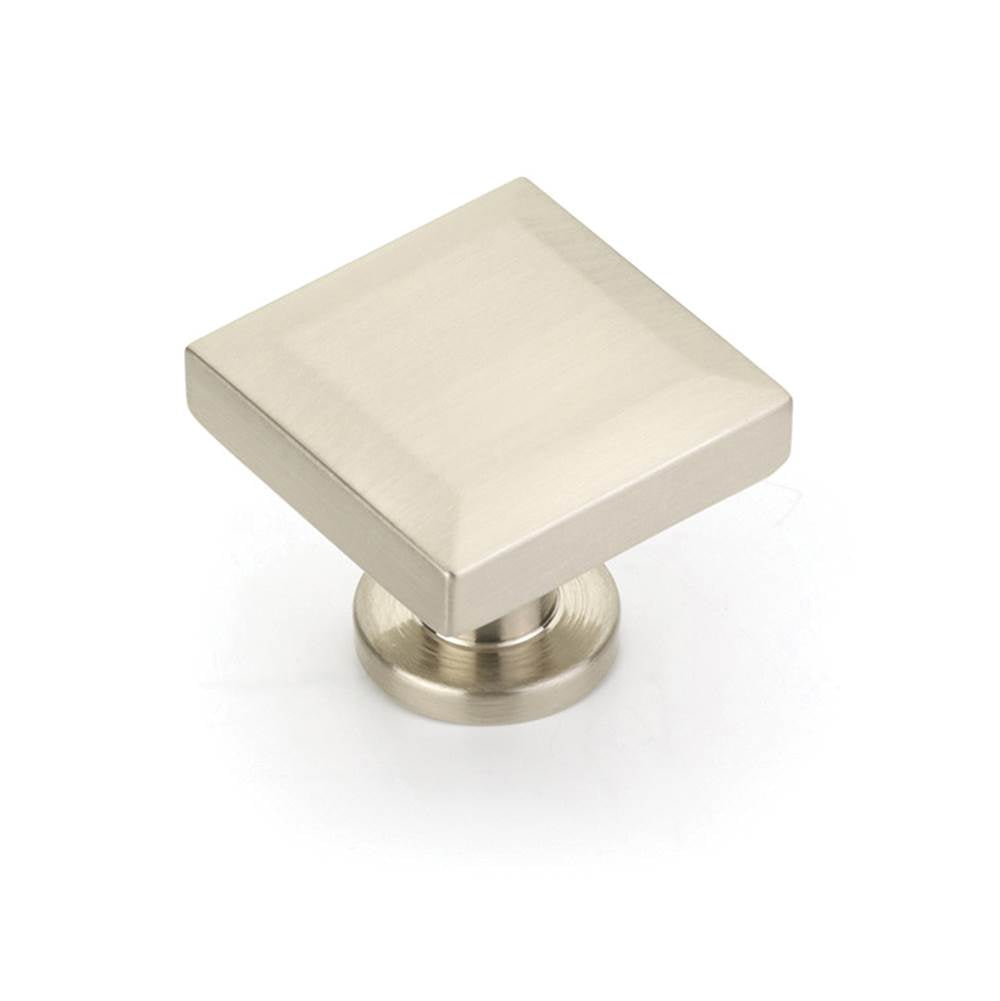Schaub And Company - Square Knob, Brushed Nickel, 1-1/4'' - Brushed Nickel