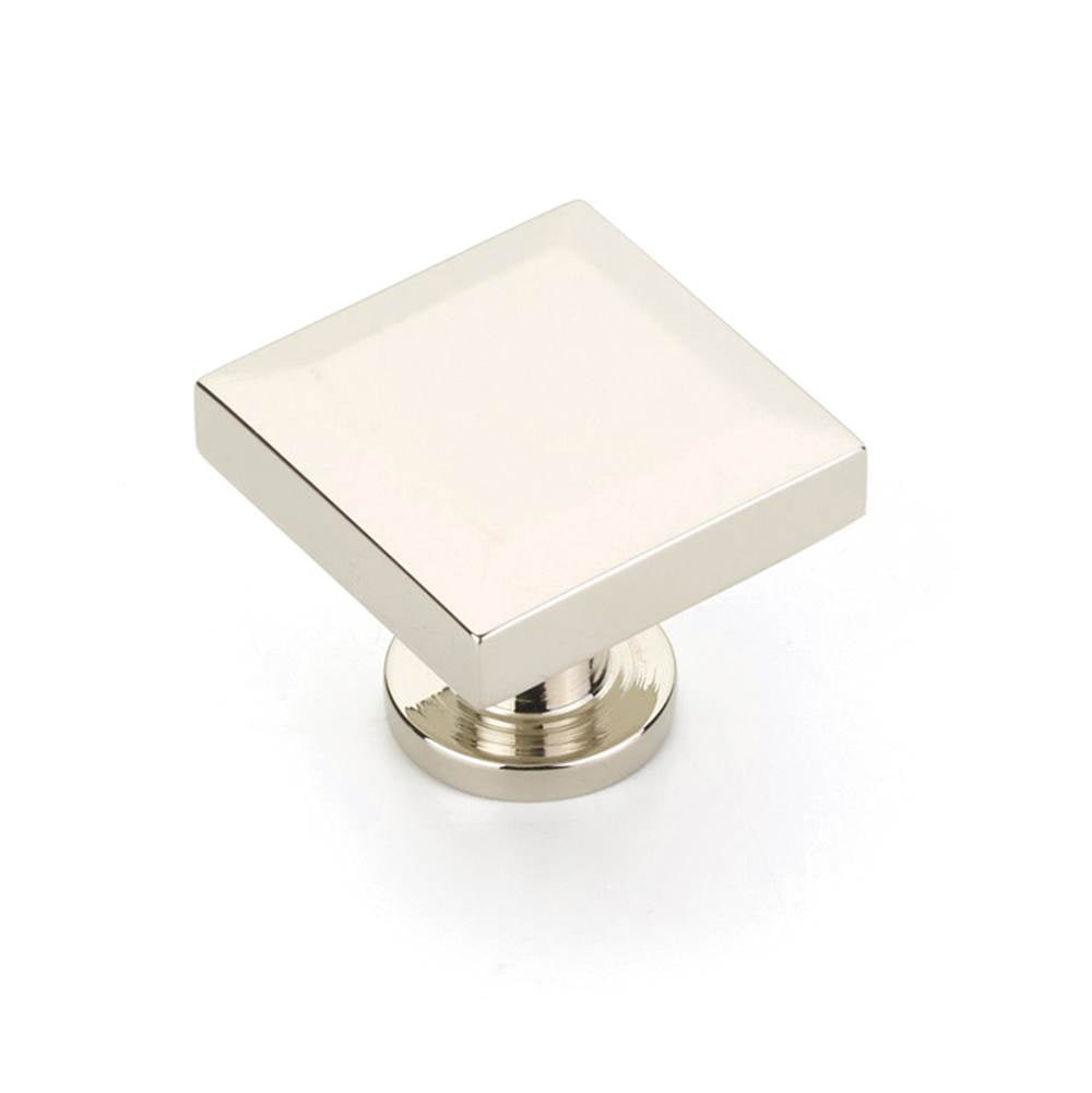 Schaub And Company - Square Knob, Polished Nickel, 1-1/4'' - Polished Nickel