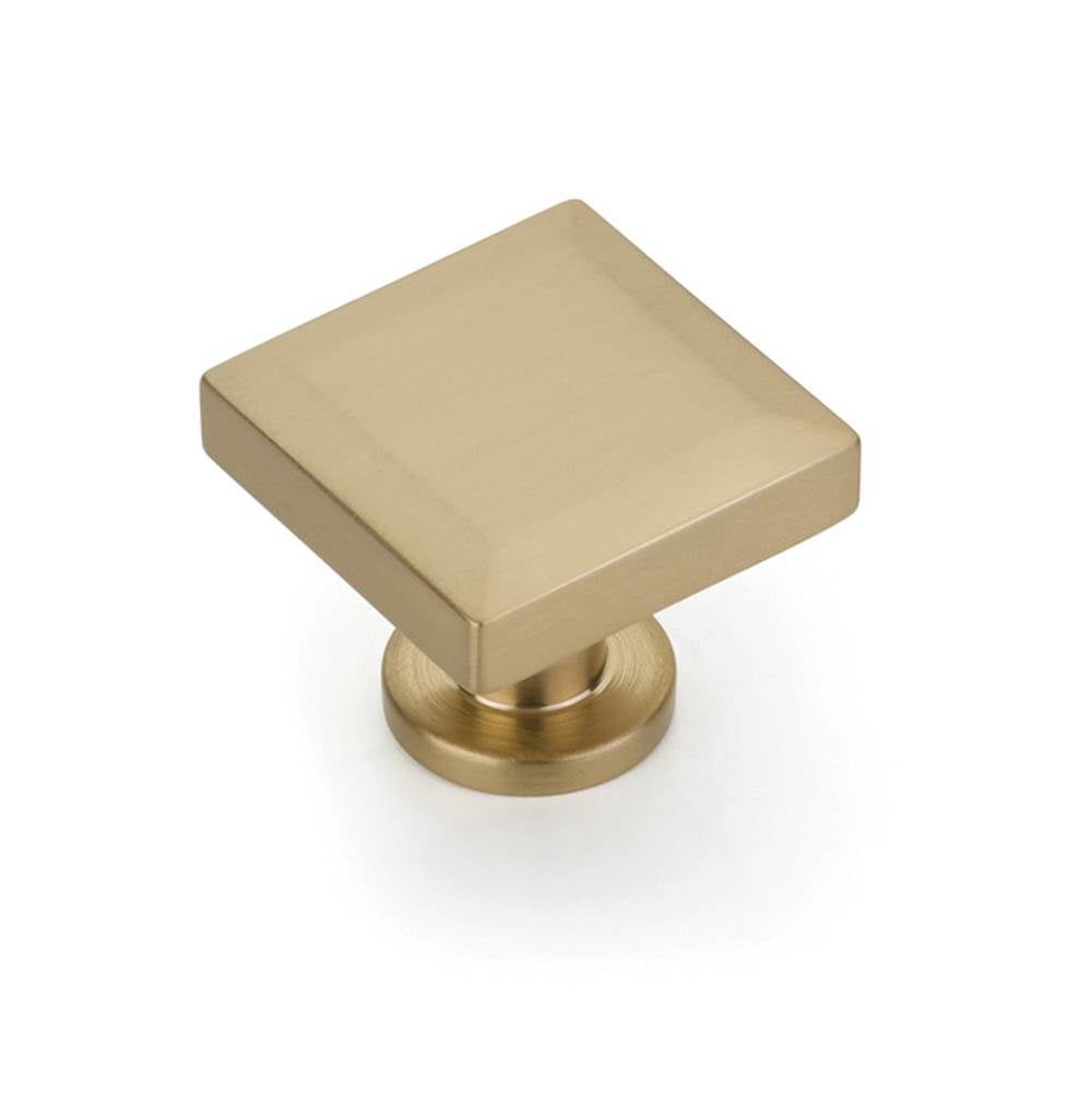 Schaub And Company - Square Knob, Signature Satin Brass, 1-1/4'' - Signature Satin Brass