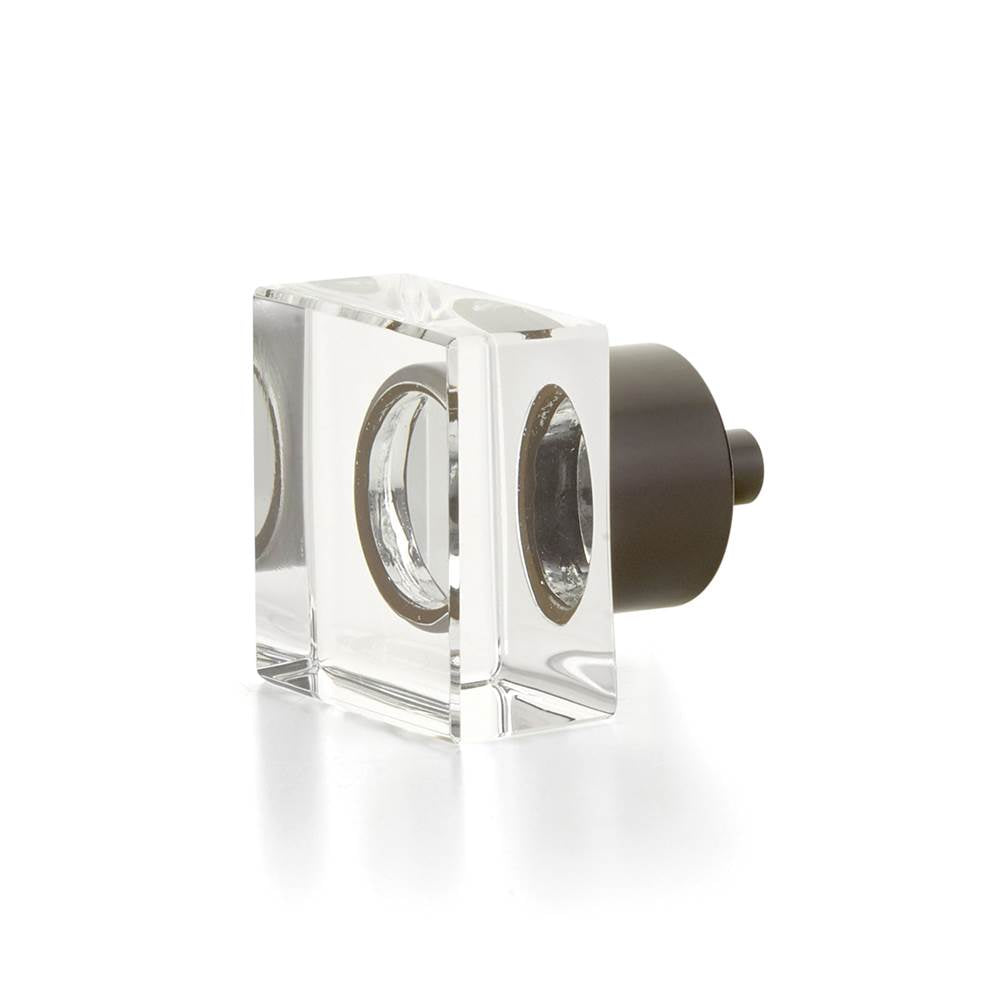 Schaub And Company - Square Glass Knob, Oil Rubbed Bronze, 1-1/4'' - Oil Rubbed Bronze