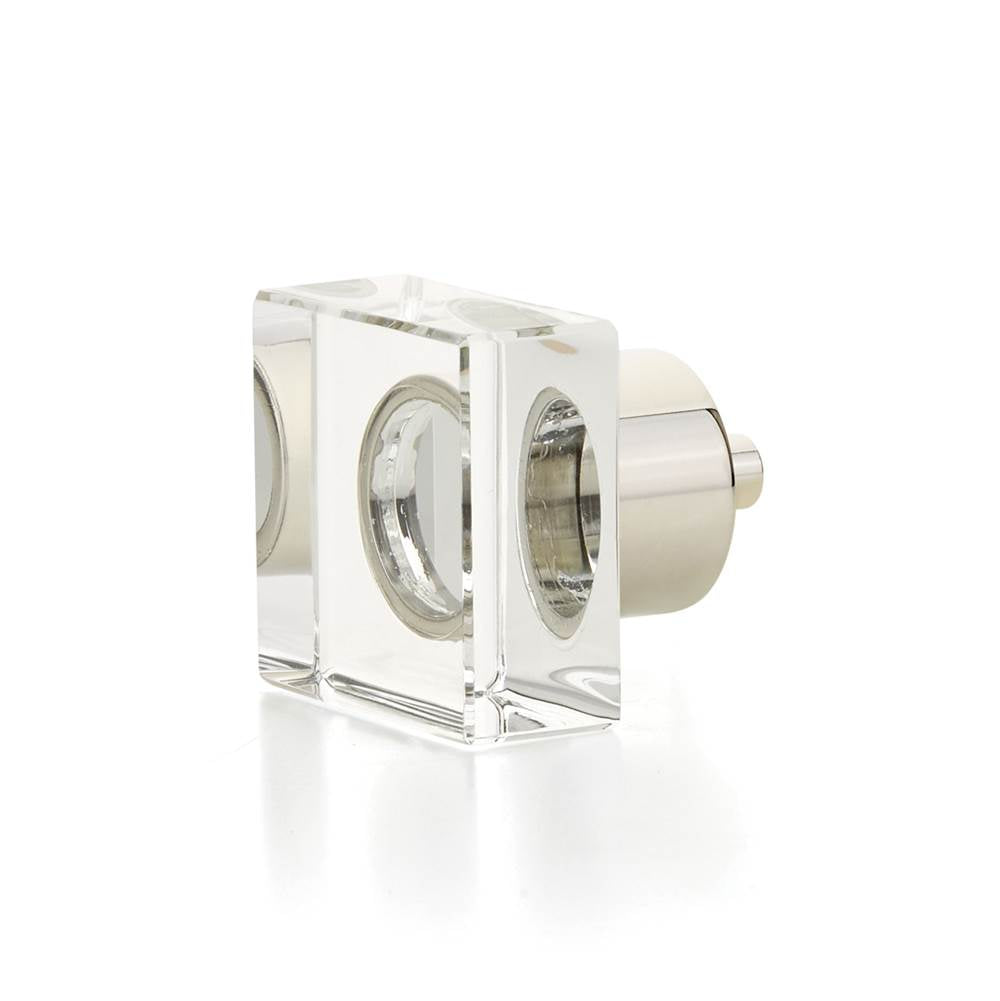 Schaub And Company - Square Glass Knob, Polished Nickel, 1-1/4'' - Polished Nickel