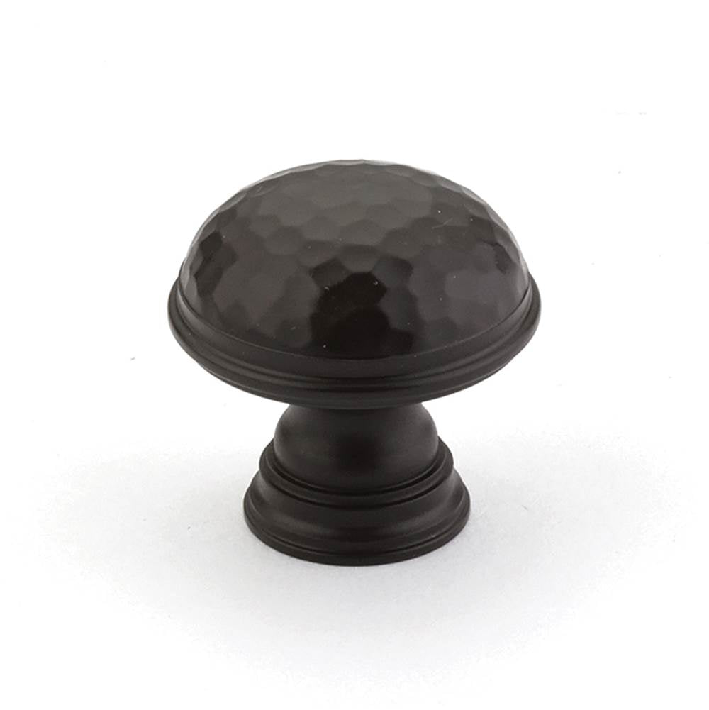 Schaub And Company - Knob, Hammered, Plain Edge, Oil Rubbed Bronze, 1-1/4'' dia - Oil Rubbed Bronze