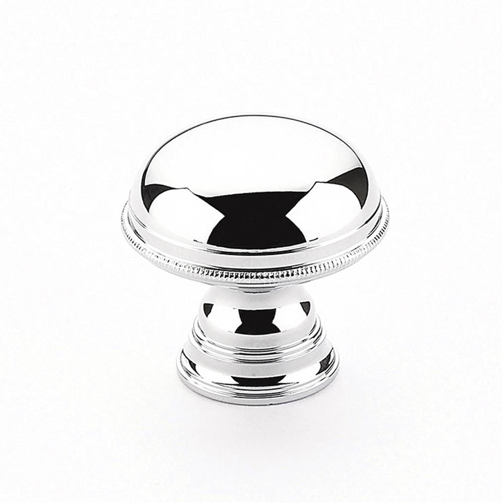 Schaub And Company - Knob, Plain Surface, Knurled Edge, Polished Chrome, 1-1/4'' dia - Polished Chrome