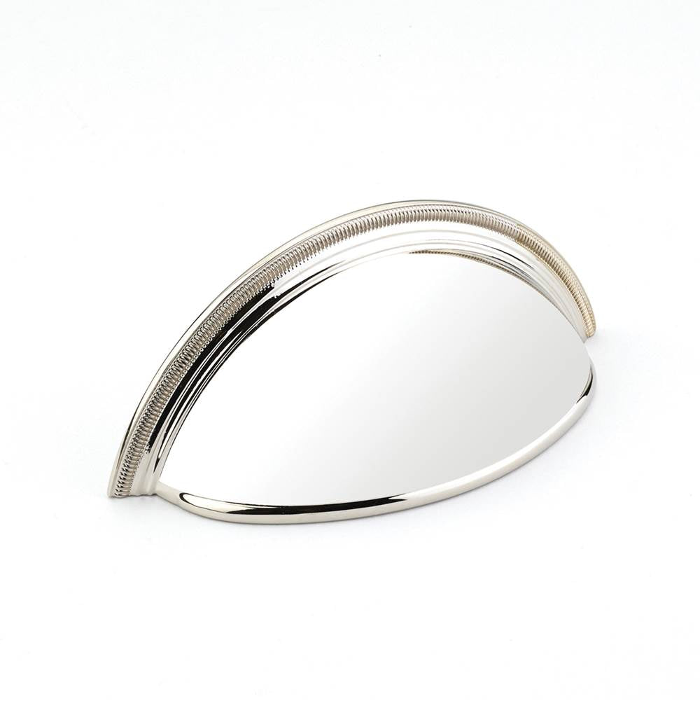 Schaub And Company - Cup Pull, Plain Surface, Knurled Edge, Polished Nickel, 3'' cc - Polished Nickel