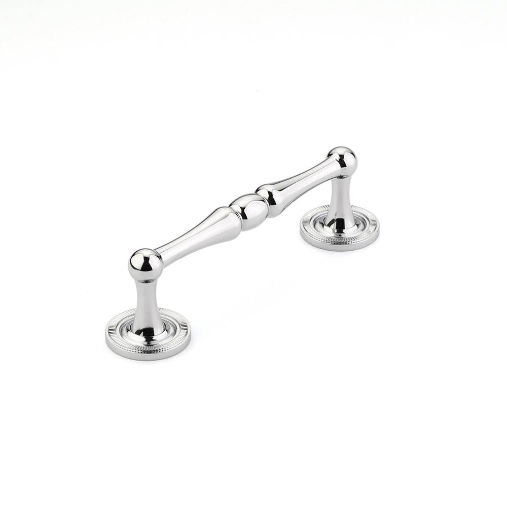 Schaub And Company - Pull, Knurled Footplate, Polished Chrome, 4'' cc - Polished Chrome