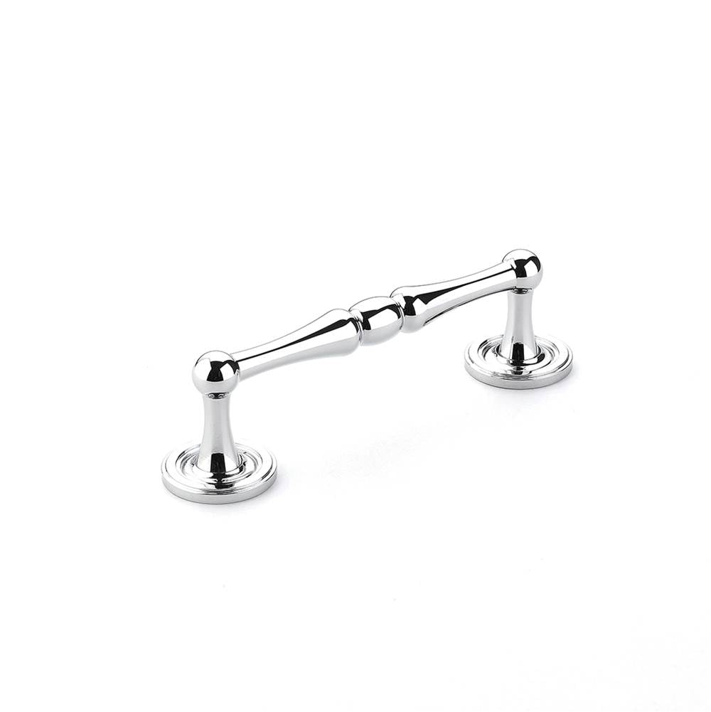Schaub And Company - Pull, Plain Footplate, Polished Chrome 4'' cc - Polished Chrome
