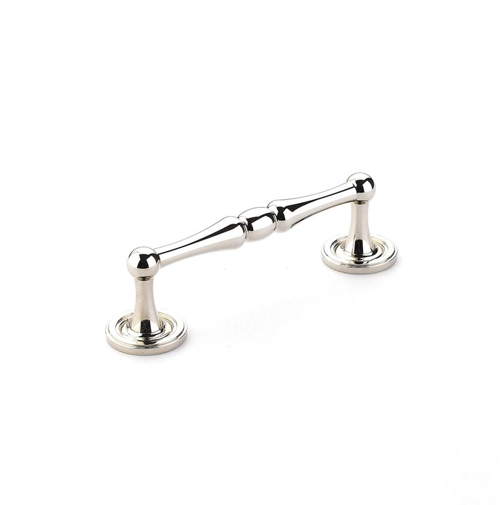 Schaub And Company - Pull, Plain Footplate, Polished Nickel, 4'' cc - Polished Nickel