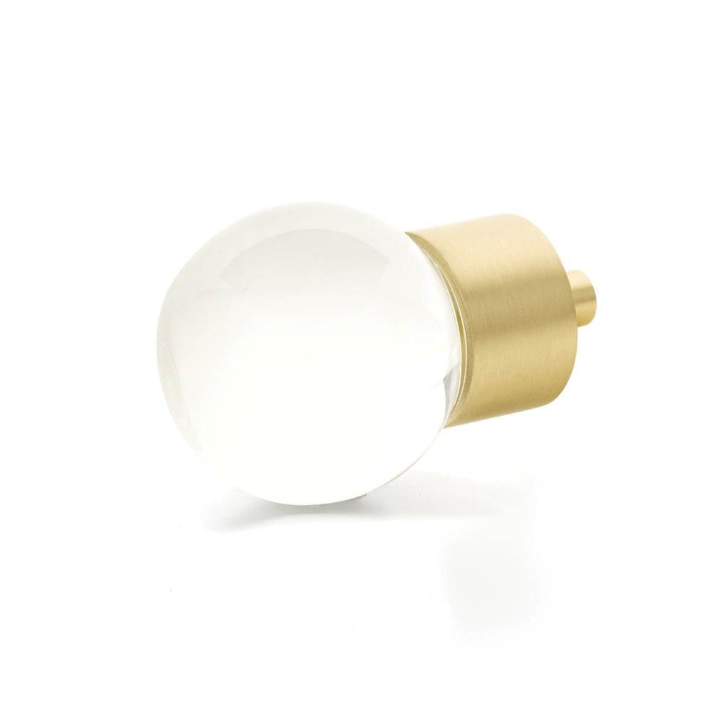 Schaub And Company - Globe Glass Knob, Satin Brass, 1-3/8'' dia - Satin Brass