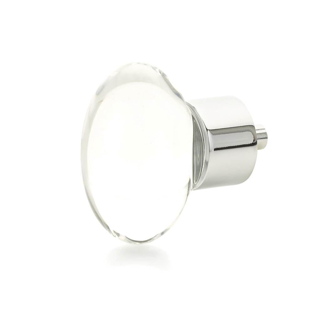 Schaub And Company - Oval Glass Knob, Polished Chrome, 1-3/4'' dia - Polished Chrome