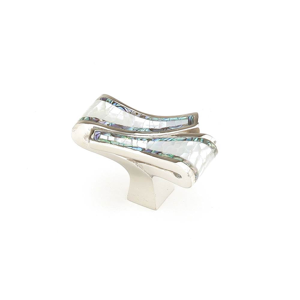 Schaub And Company - Knob, White Mother of Pearl,Imperial Shell, Polished Nickel, 1-7/8'' x 1'' dia - Polished Nickel