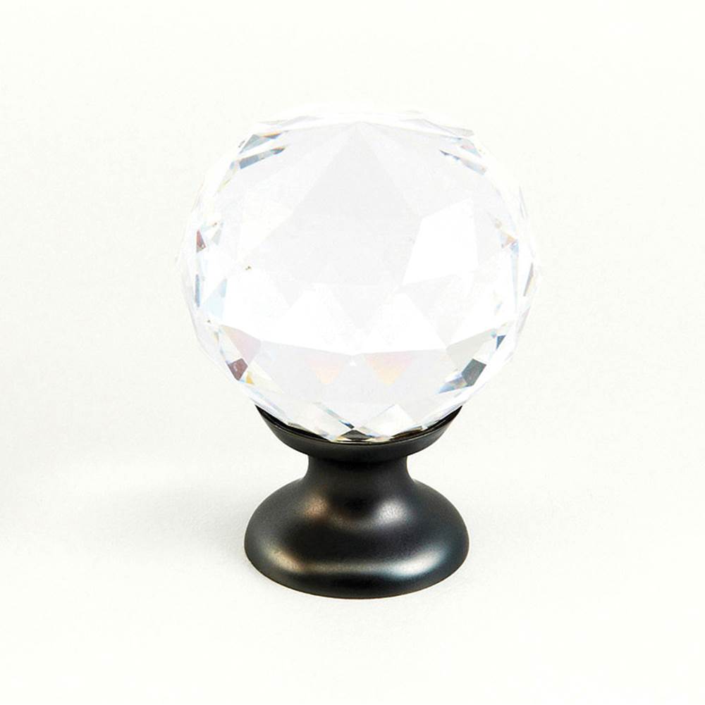 Schaub And Company - Knob, Clear, Round Crystal, Bronze 1-1/8'' dia - Bronze