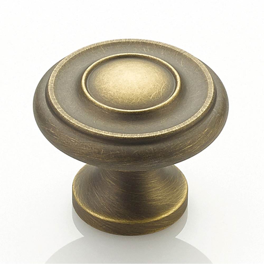 Schaub And Company - Knob, Antique Light Brass, 1-1/4'' dia - Antique Light Brass