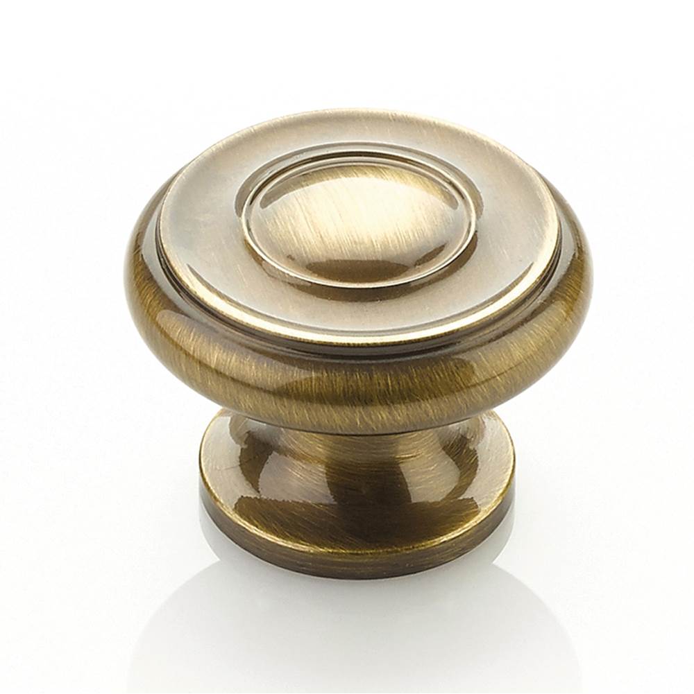 Schaub And Company - Knob, Antique Brass, 1-1/2'' dia - Antique Brass
