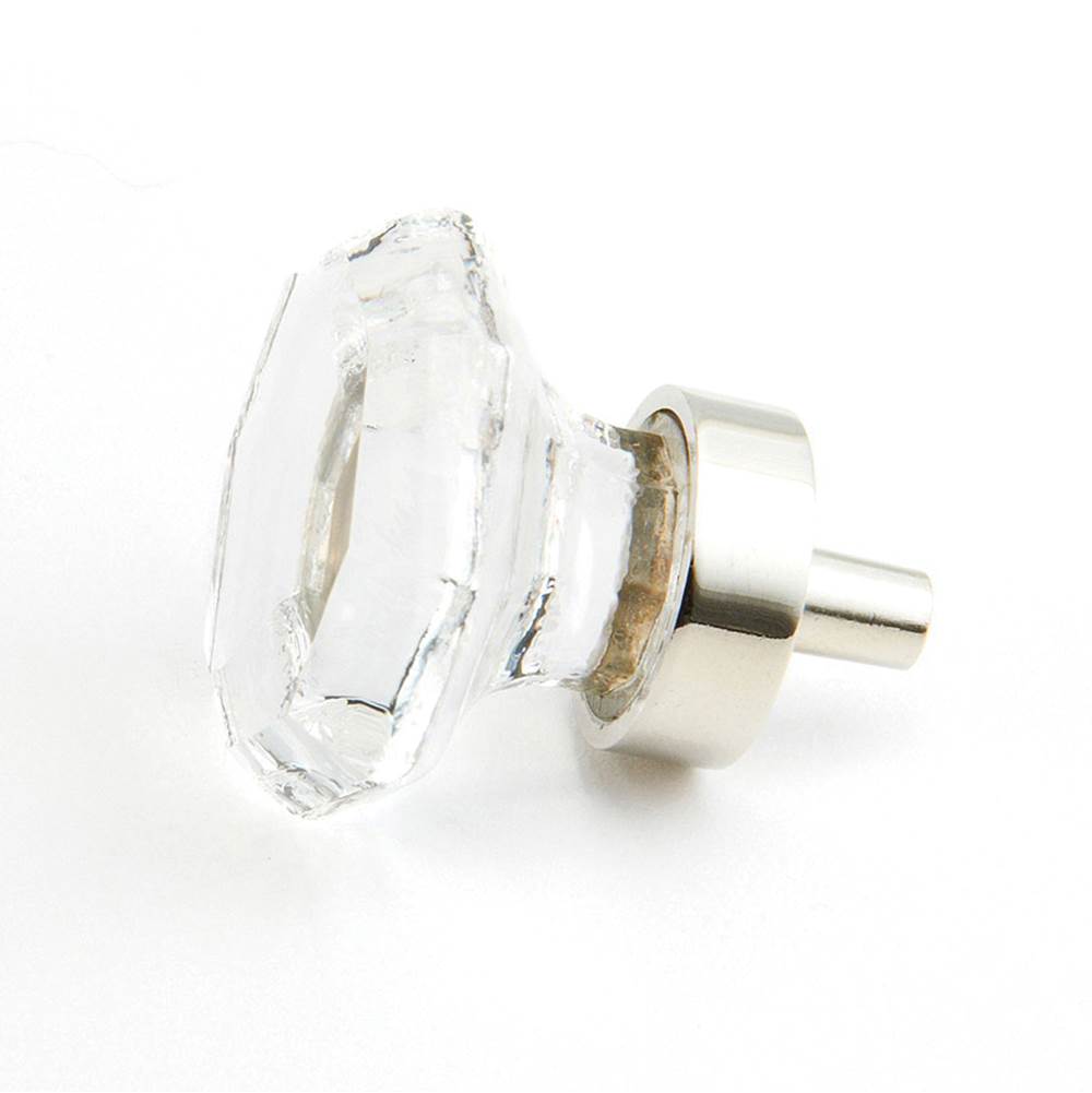 Schaub And Company - Knob, Octogonal Clear, Polished Nickel 1-1/4 dia - Polished Nickel