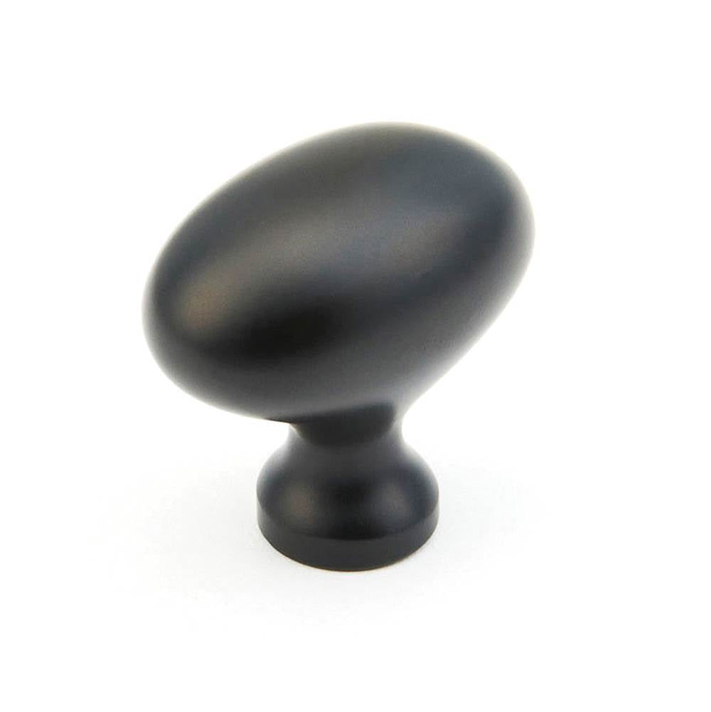 Schaub And Company - Knob, Oval, Flat Black, 1-3/8'' dia - Flat Black