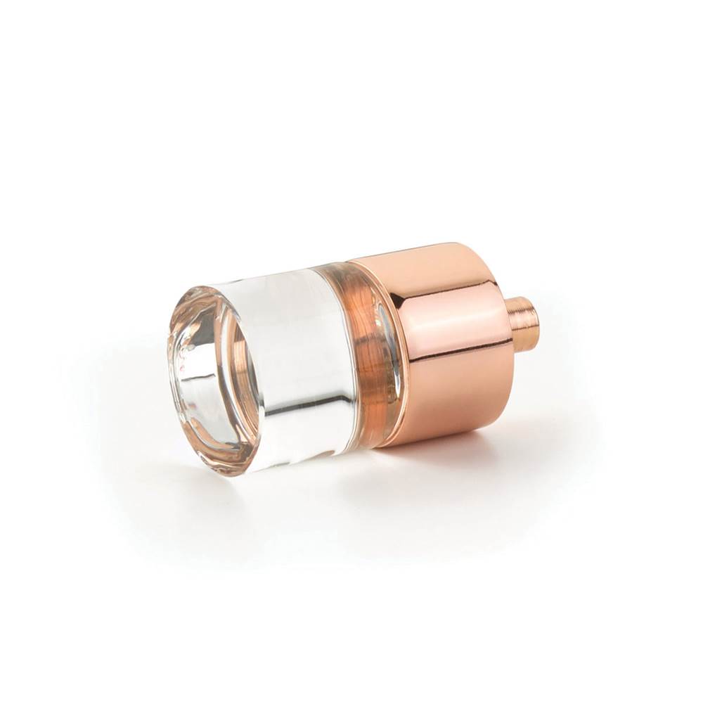 Schaub And Company - Cylinder Glass Knob, Polished Rose Gold, 7/8'' dia - Polished Rose Gold