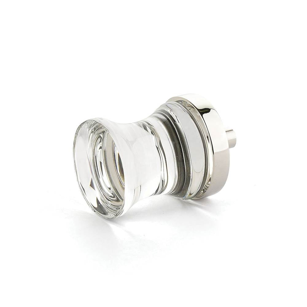 Schaub And Company - Knob, Concave Glass, Polished Nickel, 1-1/8'' dia - Polished Nickel