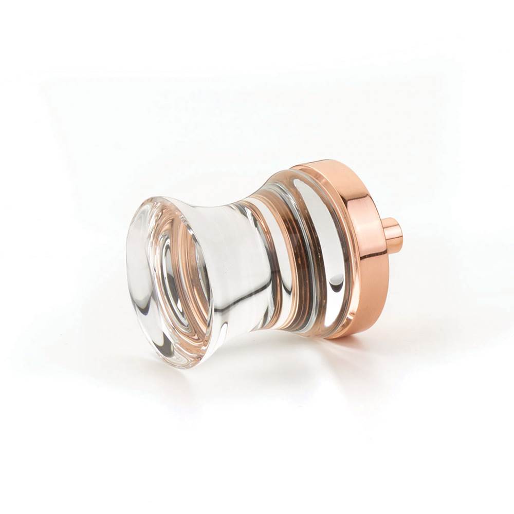 Schaub And Company - Concave Glass Knob, Polished Rose Gold, 1-1/8'' dia - Polished Rose Gold