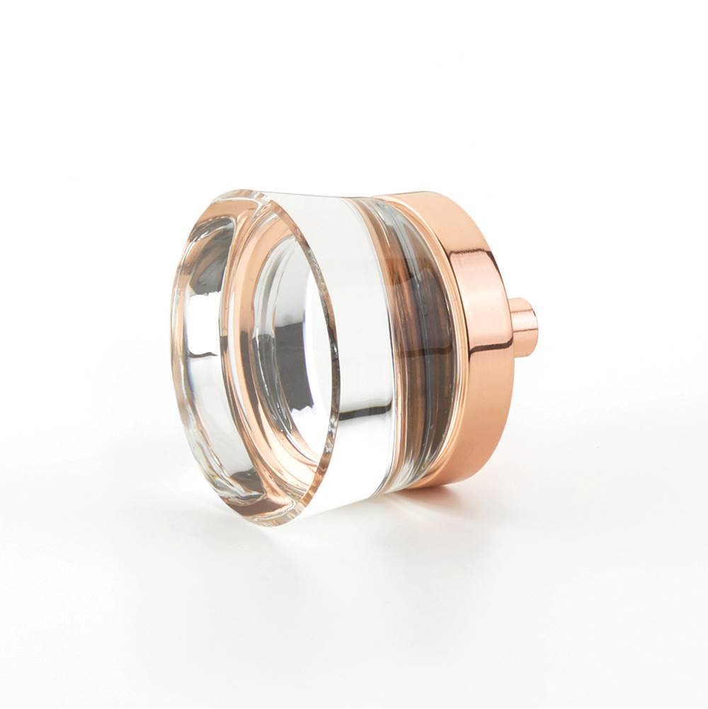 Schaub And Company - Flat Disc Glass Knob, Polished Rose Gold, 1-3/8'' dia - Polished Rose Gold