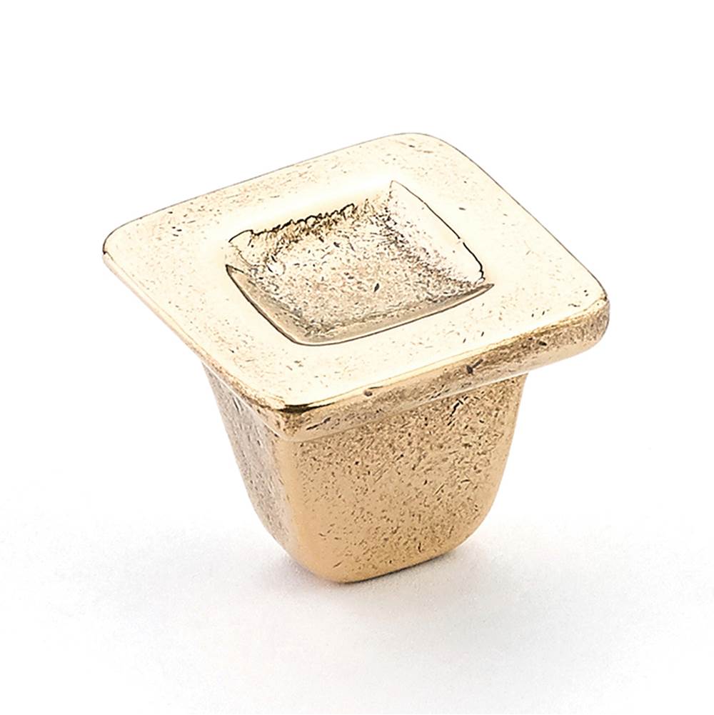 Schaub And Company - Knob, Square, Natural Bronze, 1-1/4'' dia - Natural Bronze