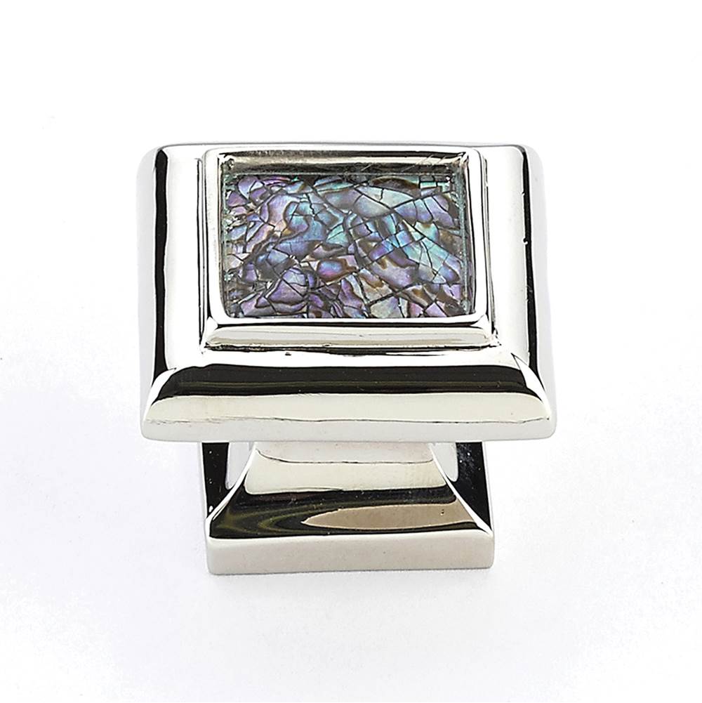Schaub And Company - Imperial Shell,Square Knob With Imperial Shell Inlay And Polished Nickel,1-1/4'' Dia - Imperial Shell