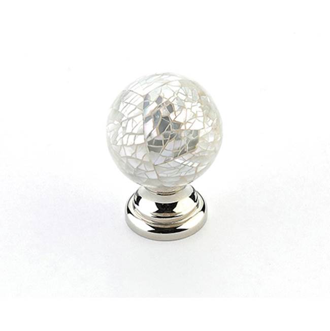 Schaub And Company - Mother Of Pearl,White Mother Of Pearl Knob With Polished Nickel Base, 1-1/4'' Dia,,Please Note We Do Not Recommend Using A Power Tool When Installing This Item, - Mother of Pearl