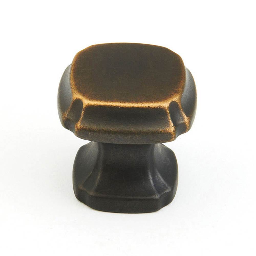 Schaub And Company - Knob, Square, Ancient Bronze, 1-3/8'' dia - Ancient Bronze