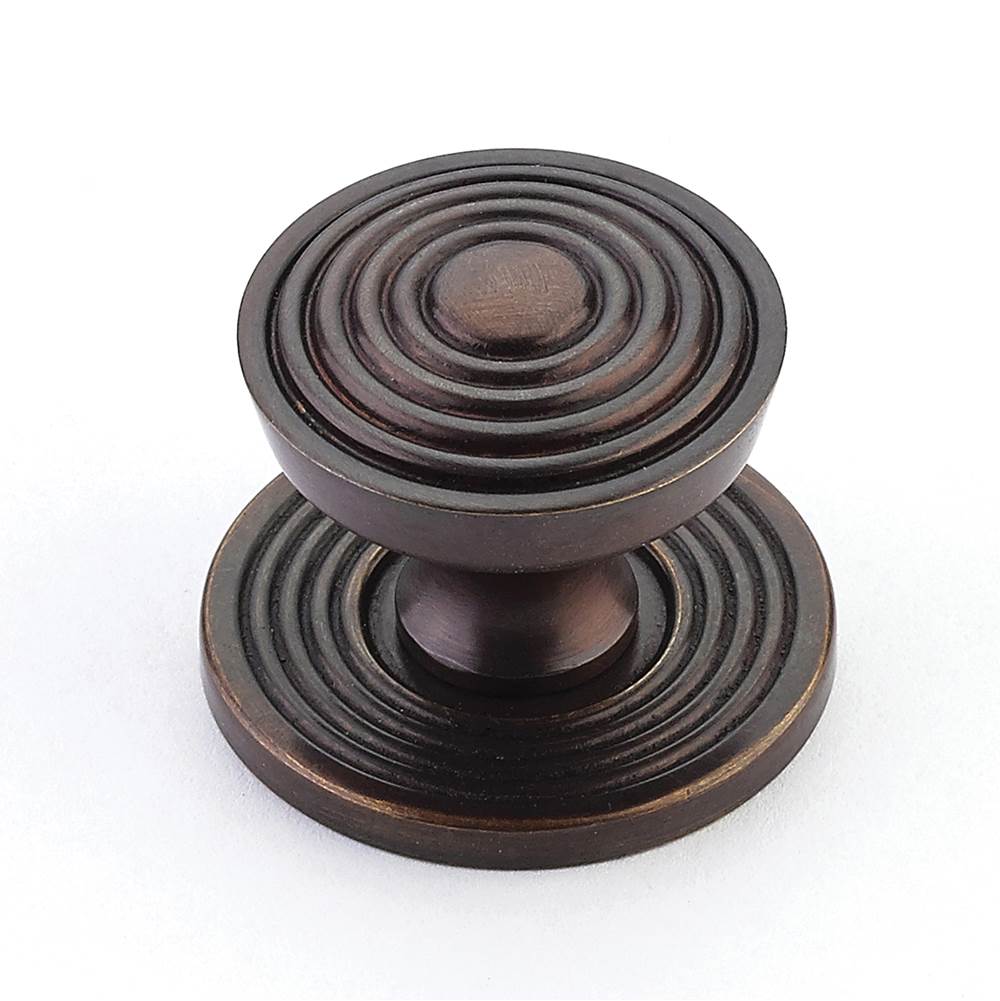 Schaub And Company - Knob with backplate, Dark Antique Bronze, 1-1/8'' dia - Dark Antique Bronze