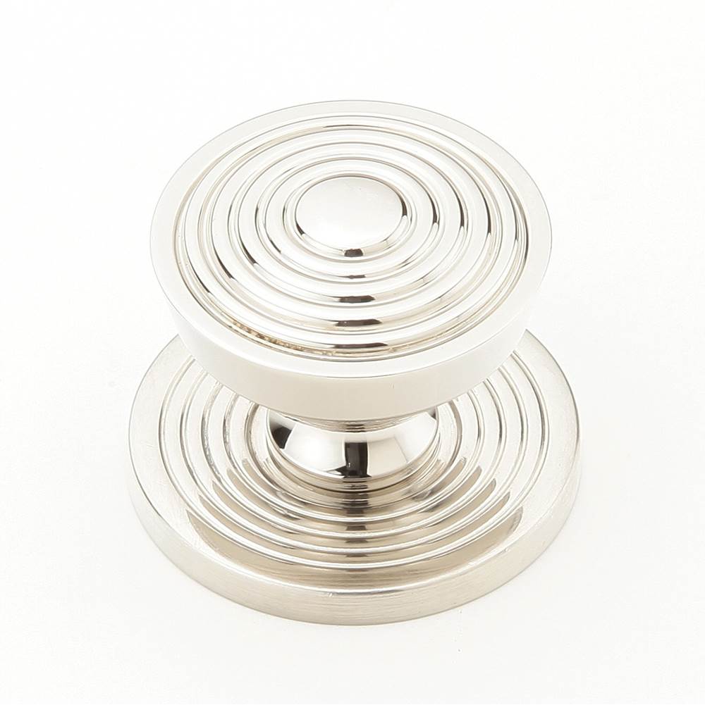 Schaub And Company - Knob with backplate, Polished Nickel, 1-1/8'' dia - Polished Nickel
