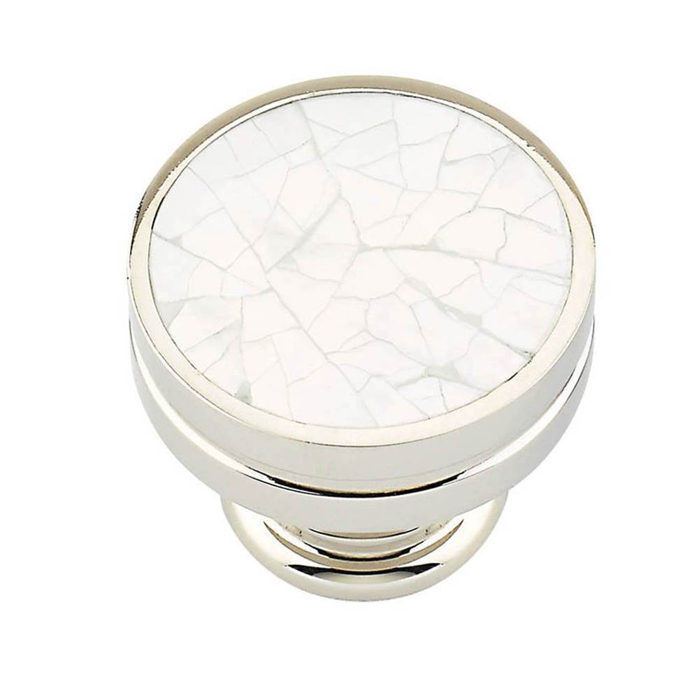 Schaub And Company - Mother Of Pearl,Polished Nickel Round Knob With Mother Of Pearl Inlay - Mother of Pearl