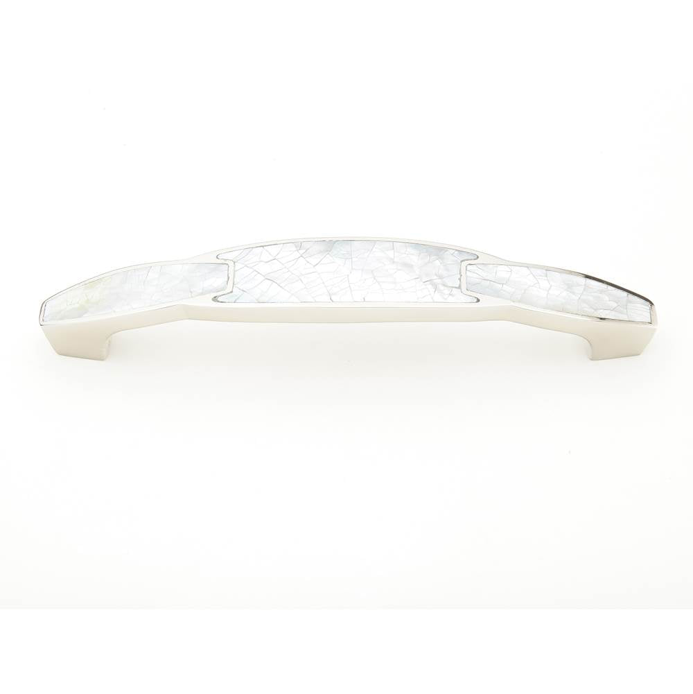 Schaub And Company - Mother Of Pearl,Polished Nickel Pull With White Mother Of Pearl Inlay,6'' Cc - Mother of Pearl