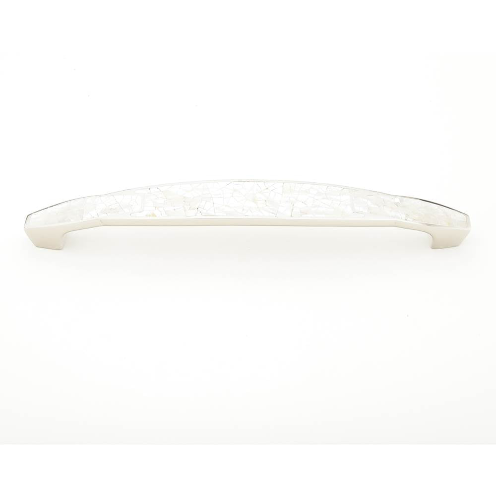 Schaub And Company - Mother Of Pearl,Polished Nickel Pull With White Mother Of Pearl Inlay,8'' Cc - Mother of Pearl