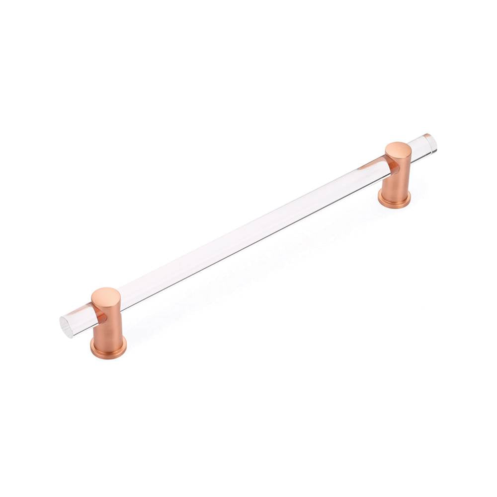 Schaub And Company - Back to Back, Appliance Pull, NON-Adjustable Clear Acrylic, Brushed Rose Gold, 12'' cc - Brushed Rose Gold